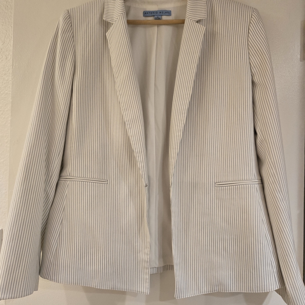 Calvin Klein Women's Striped Blazer - White
